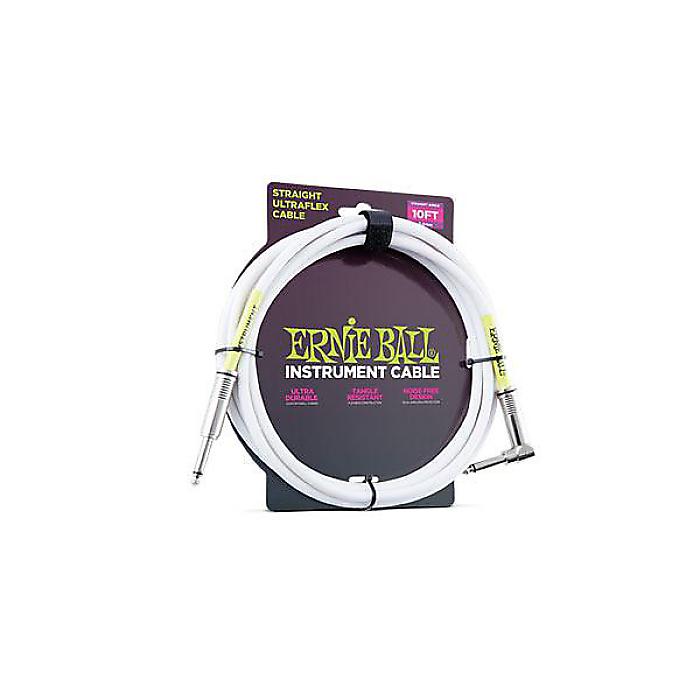 ERNIE BALL ( アーニー・ボール ) / 10 STRAIGHT / ANGLE INSTRUMENT CABLE - WHITE #6049