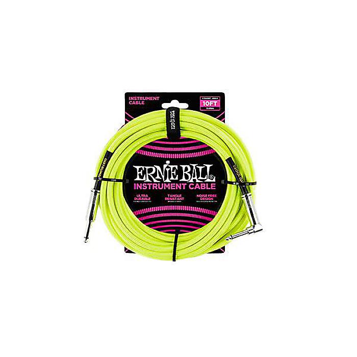 ERNIE BALL ( アーニー・ボール ) / 10 Braided Straight / Angle Instrument Cable Neon - Yellow