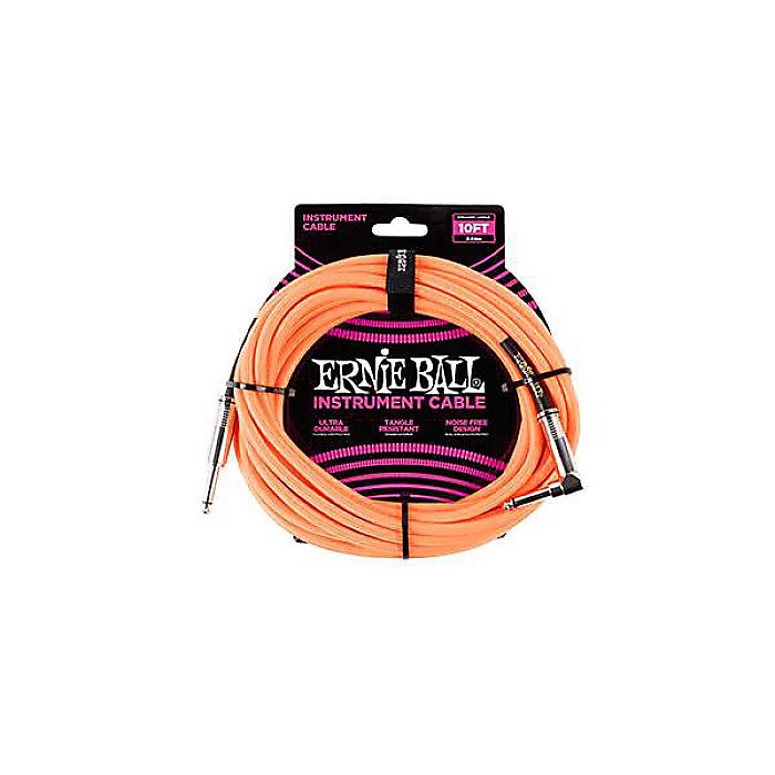 ERNIE BALL ( アーニー・ボール ) / 10 Braided Straight / Angle Instrument Cable - Neon Orange