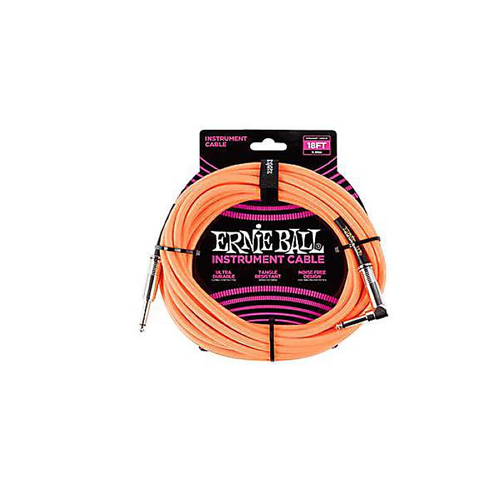 ERNIE BALL ( アーニー・ボール ) / 18 Braided Straight / Angle Instrument Cable - Neon Orange
