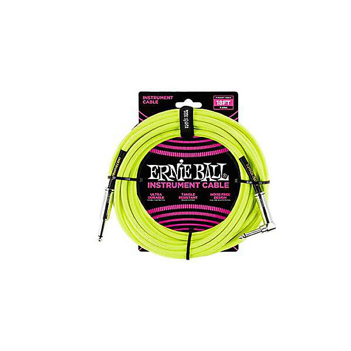 ERNIE BALL ( アーニー・ボール ) / 18 Braided Straight / Angle Instrument Cable Neon - Yellow