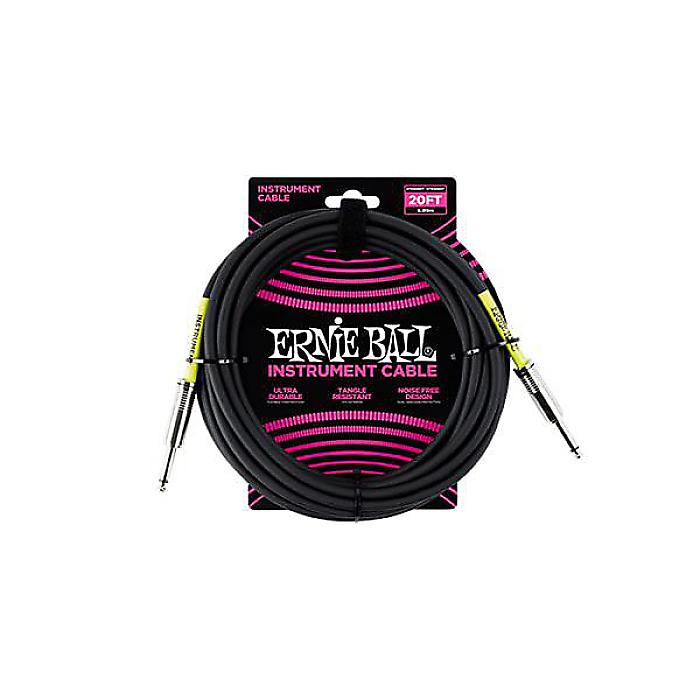ERNIE BALL ( アーニー・ボール ) / 20 STRAIGHT / STRAIGHT INSTRUMENT CABLE - BLACK 6046