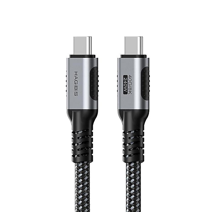 Hagibis / USB4ケーブル グラフェン編み USB C-USB C 240W高速充電ケーブル 8Kアット60Hz 40Gbpsデータ転送 Thunderbolt 4/3 ビデオコード、iPhone 15/15 Pro Max、iPad、MacBook Pro Air 用 (2m)