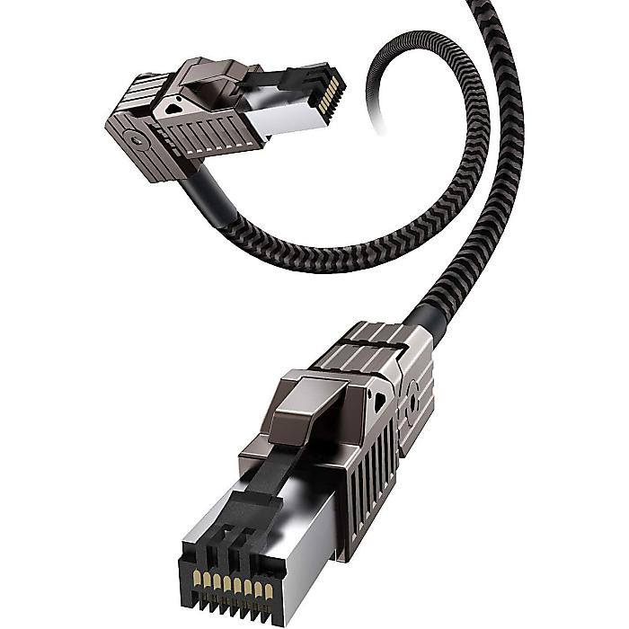 Hagibis / Cat8 イーサネットケーブル (91cm) LANネットワークケーブル 亜鉛合金RJ45 編組 24AWG 40Gbps 2000Mhz パッチコード、ゲーム、PS4、Xbox、モデム、ルーター、PC、ラップトップ用高速