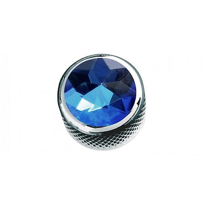 QPARTS ( キューパーツ ) / Blue Crystal on Dome Knob Chrome
