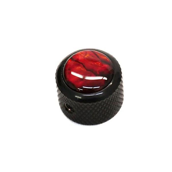 QPARTS ( キューパーツ ) / Red Abalone on Dome Knob Dark Black