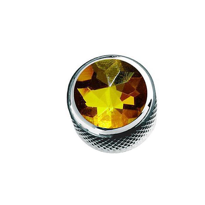 QPARTS ( キューパーツ ) / Yellow Crystal on Dome Knob Chrome