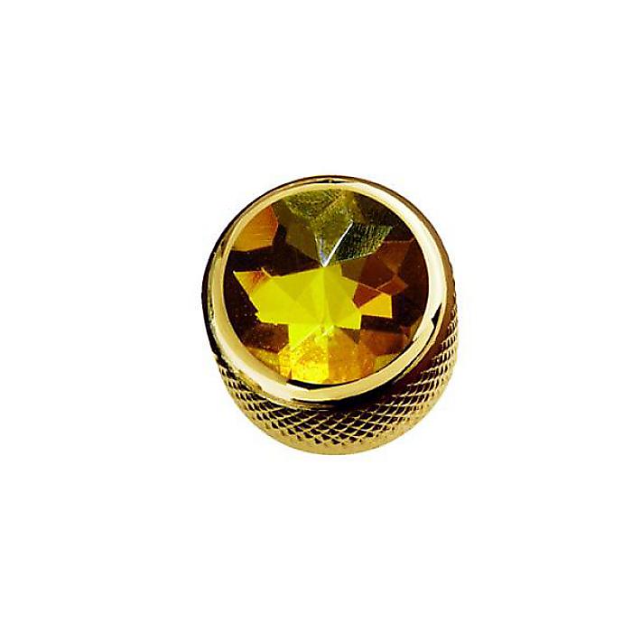 QPARTS ( キューパーツ ) / Yellow Crystal on Dome Knob Gold