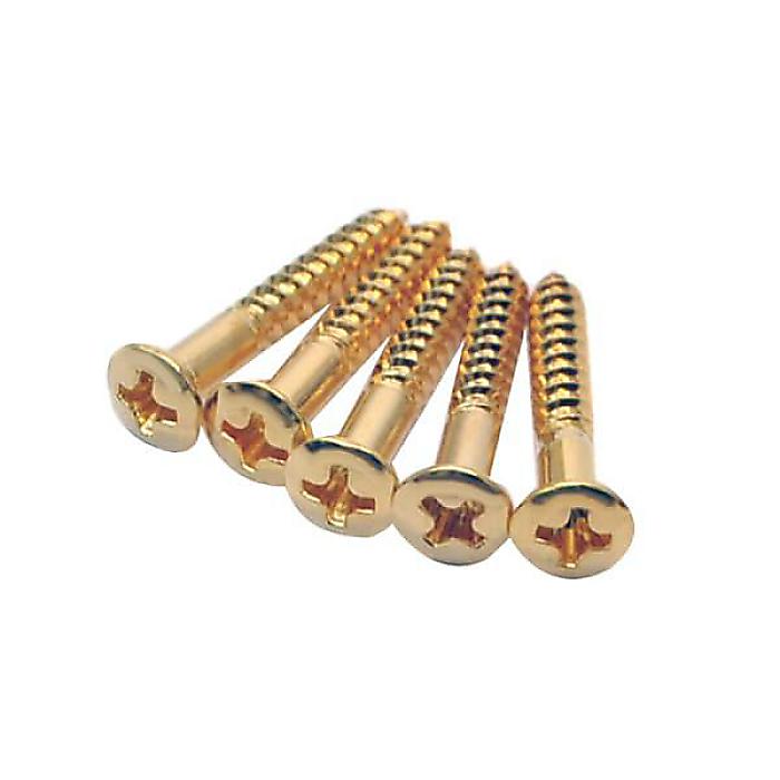 ALLPARTS ( オールパーツ ) / GS-3364-002 Pack of 5 Gold 1-Inch Bridge Mounting Screws