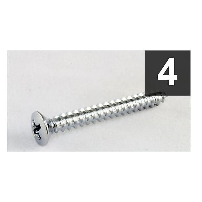 ALLPARTS ( オールパーツ ) / GS-3005-010 Pack of 4 Chrome Short Neck Plate Screws