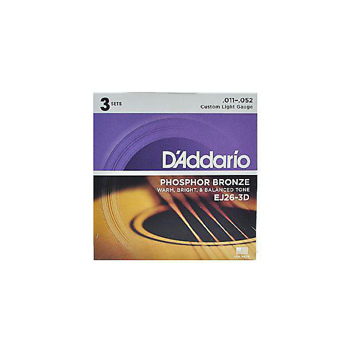 DADDARIO ( ダダリオ ) / EJ26-3D 3-Pack Phosphor Bronze Wound Custom Light