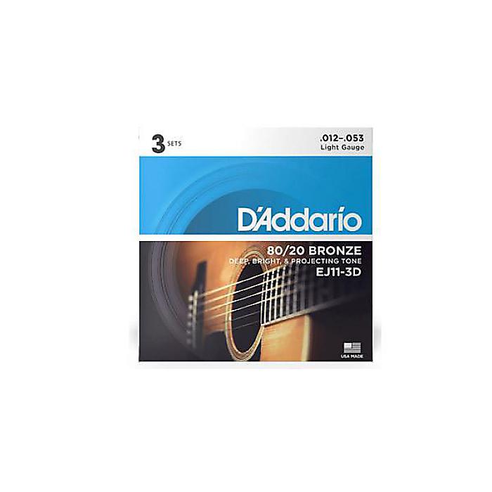 DADDARIO ( ダダリオ ) / EJ11-3D 3Pack 80/20 Bronze Wound Light