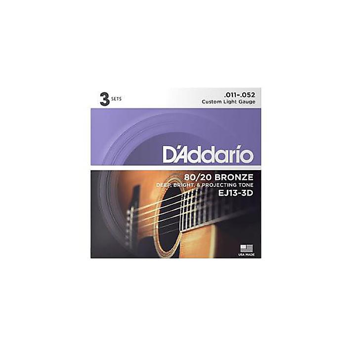 DADDARIO ( ダダリオ ) / EJ13-3D 3Pack 80/20 Bronze Wound Custom Light