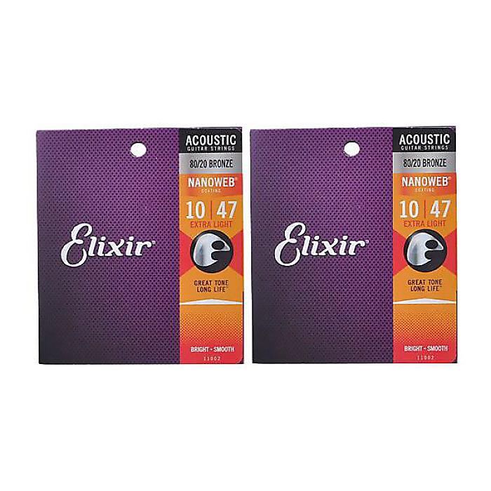 ELIXIR ( エリクサー ) / NANOWEB 80/20 Bronze Extra Light #11002 ツインパックセット
