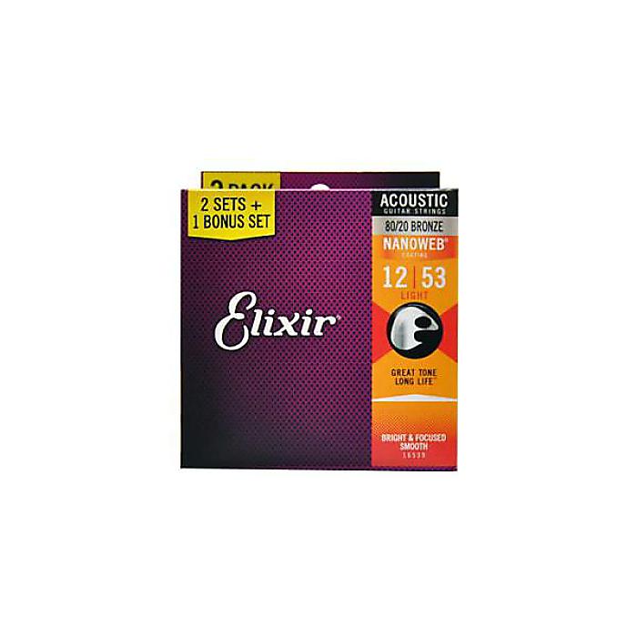 ELIXIR ( エリクサー ) / NANOWEB 80/20 Bronze Light 3-Pack #16539