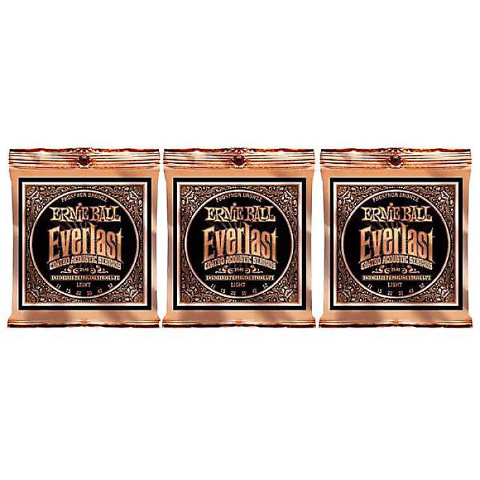ERNIE BALL ( アーニー・ボール ) / EVERLAST COATED PHOSPHOR LIGHT #2548、3パックセット