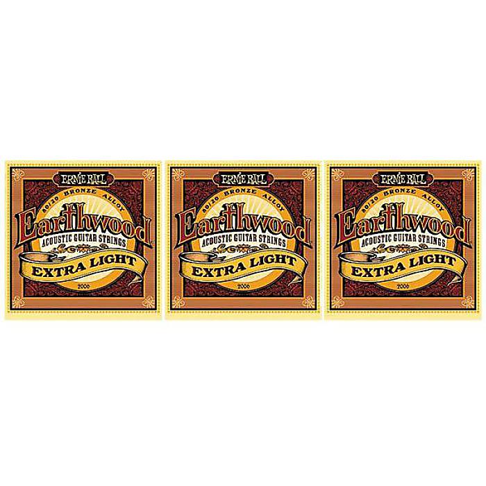 ERNIE BALL ( アーニー・ボール ) / Earthwood EXTRA LIGHT #2006、 3パックセット