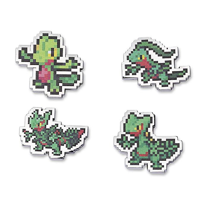 Pokemon Center(ポケモンセンター) / キモリ、ジュプトル、ジュカイン、メガジュカイン ポケモンピクセルピンバッジ (4個セット)