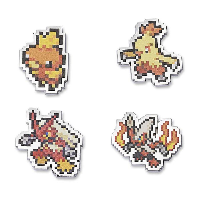 Pokemon Center(ポケモンセンター) / アチャモ、ワカシャモ、バシャーモ、メガバシャーモ ポケモンピクセルピンバッジ (4個セット)