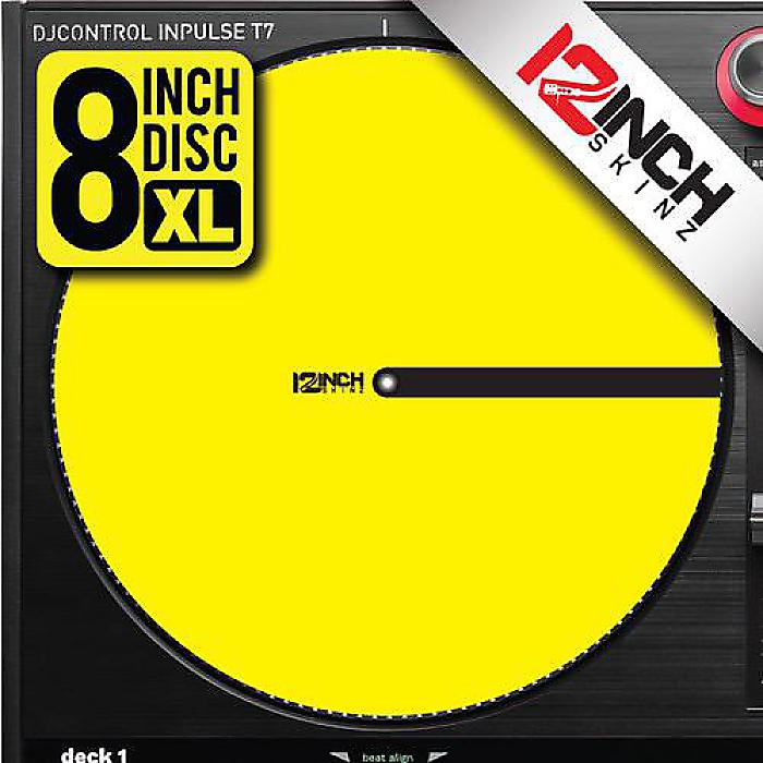 12inch SKINZ / Hercules Inpulse T7 専用コントロールディスク (単品) イエロー(ドットパターン) 直径8インチ/XLサイズ