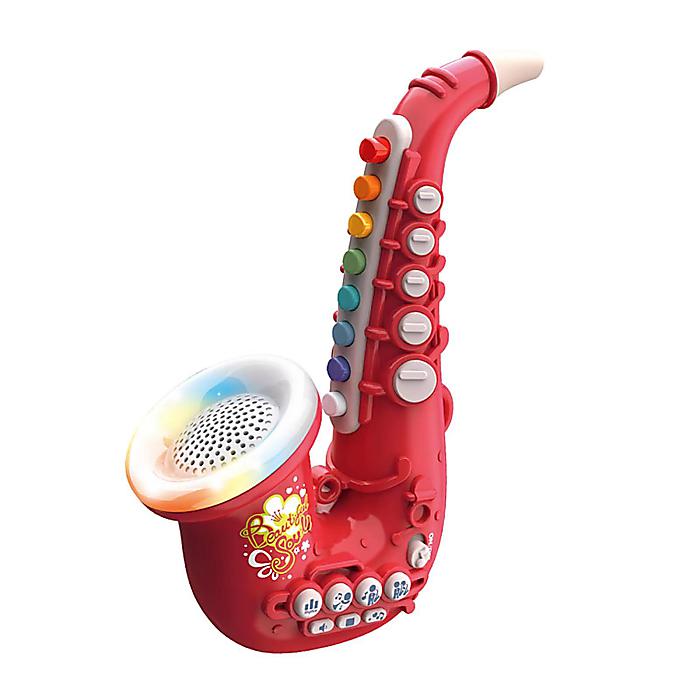 MagiDeal / おもちゃサックス レッド 光る 電子楽器 ボタン式 こども用 管楽器玩具 吹いて遊べる 音楽おもちゃ 早期教育 【ボンテンピ互換品】