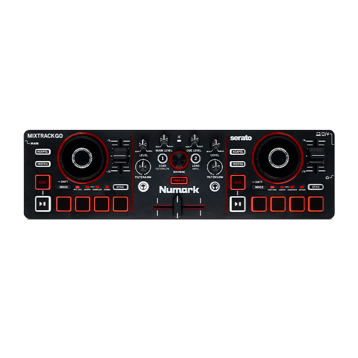 【限定価格】Numark(ヌマーク) / MixTrack Go 【stemsコントロール搭載】 ウルトラポータブル 2デッキ DJコントローラ 3大特典セット