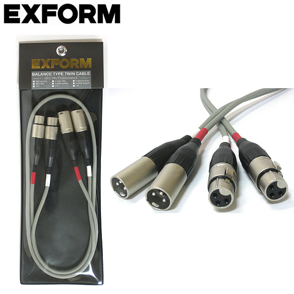 Exform(エクスフォルム) / XLR(F)-XLR(M) -1M- 【バランス型・ProDJ用ツインケーブル】