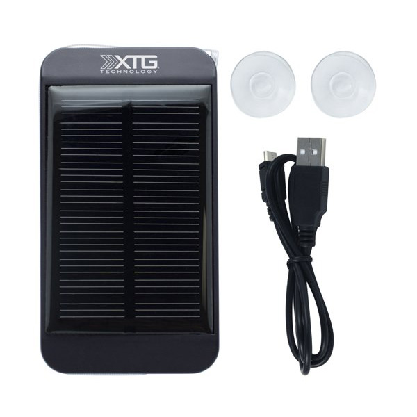 XTG Technology / XTGソーラー充電器 1500mAh / USBポート1基 (iPhone Samsung Galaxy の充電用に。 【LEDライト・取り付け用吸盤付き】