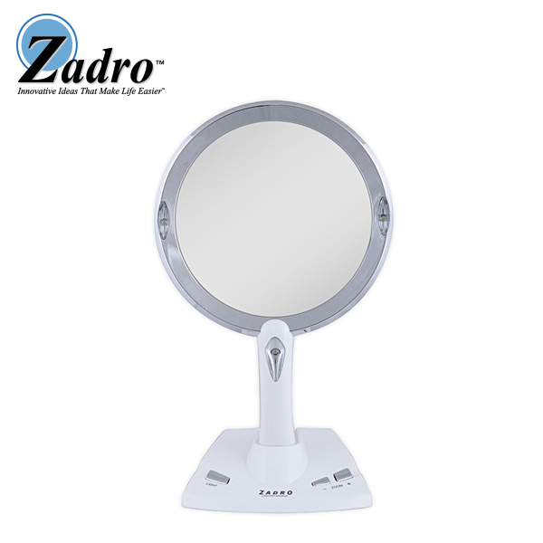 Zadro(ザドロ) / PZV01 《ライト付拡大鏡》 [鏡面 直径15cm] 【等倍率～5倍率】 - 卓上型テーブルミラー -