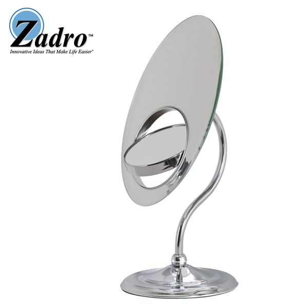 Zadro(ザドロ) / OVL37 (クローム) 《拡大鏡》 [鏡面 28cm x 18cm]【等倍率／3倍率／8倍率】 - 卓上型テーブルミラー -