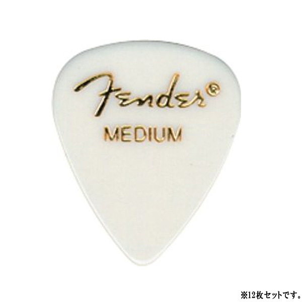 Fender(フェンダー) / 351 Premium Celluloid White (厚さ: Medium) - ギターピック - 【同色12枚set】