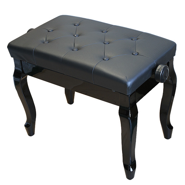 Euro Style(ユーロスタイル) / 猫足ピアノベンチ 【ブラック】 - 高さ調節可能キーボードベンチ -