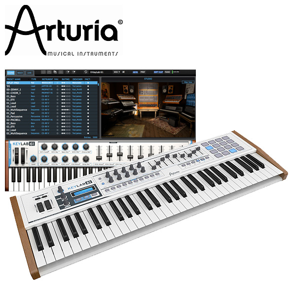 Arturia アートリア Keylab 61 61鍵midiキーボード Analog Lab ソフト付属 1 の激安通販 ミュージックハウスフレンズ