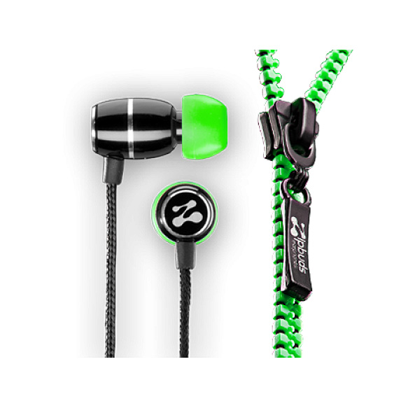 Zipbuds(ジップバズ) / FRESH (Green) - コードがZipperになったイヤホン -