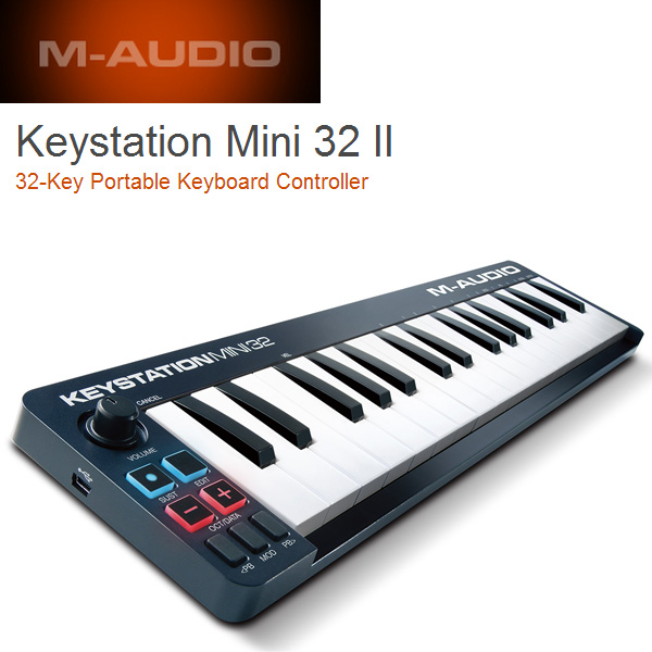 M-Audio(エム・オーディオ) / Keystation Mini 32 II 【Ableton Live Lite付属】- ベロシティ対応32鍵盤ミニ・キーボードコントローラ -