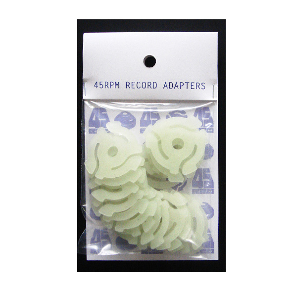 Plastic 45RPM Insert Adapter 20個入りパック (Glow in the dark) 【7inchレコード用 インサート型アダプター】 【レ】