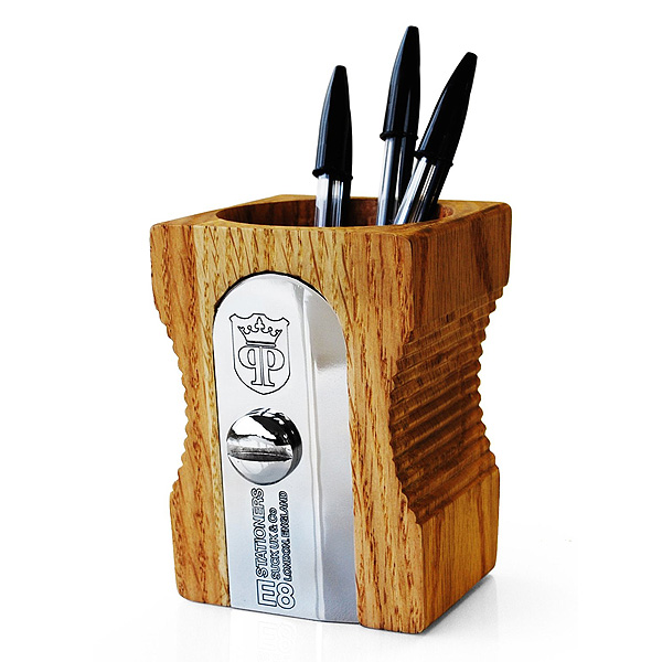 Suck UK(サックユーケー) / Pencil Sharpener Desk Tidy (Natural) - 鉛筆削り型 ペン立て -