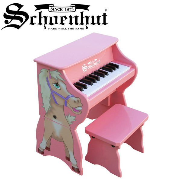 Schoenhut(シェーンハット) / Piano Pals (Pink/Horse) - ベンチ付き 25鍵トイピアノ -