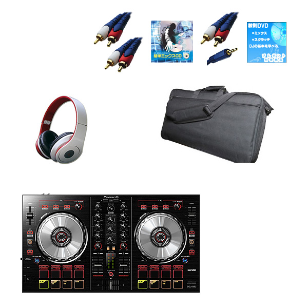 Pioneer(パイオニア) / DDJ-SB2 激安初心者モバイルオススメCセット  (Serato DJ Intro 無償)　■限定セット内容■　【・ミックスCD作成KIT　・金メッキ接続ケーブル　・エレクトロハウス音ネタ　・教則DVD　・セッティングマニュアル　・ESPC01　・OV-X8　・DJ必需CD 計”5枚”　・10分で理解DJ教則動画】