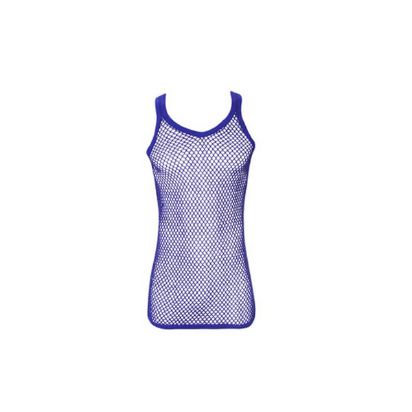 メッシュタンクトップ / 網シャツ (Blue) - Men's -