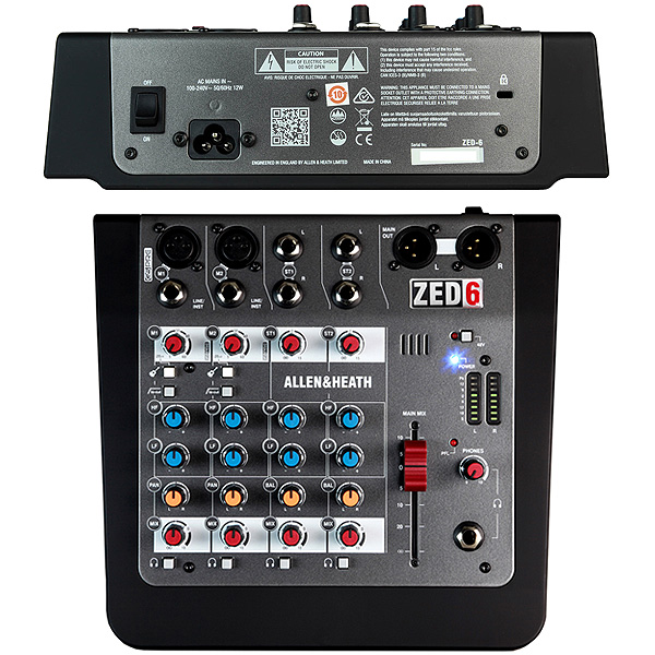 Allen＆Heath(アレンアンドヒース) / ZED-6 - コンパクト 6インプット アナログミキサー -