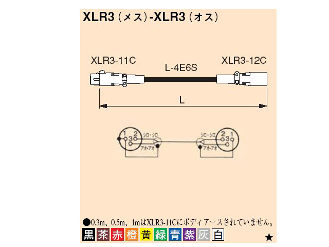 CANARE ( カナレ ) / EC10 BLACK キャノンメス(XLR3-11C) - キャノンオス(XLR3-12C)、10m のマイクケーブル