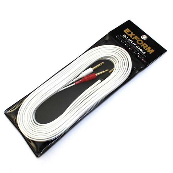 Exform(エクスフォルム) / iDJ SPLIT CABLE (長さ:10m) 【3.5mmステレオミニプラグ - 6.3mm標準プラグ×2】 分岐・変換ケーブル