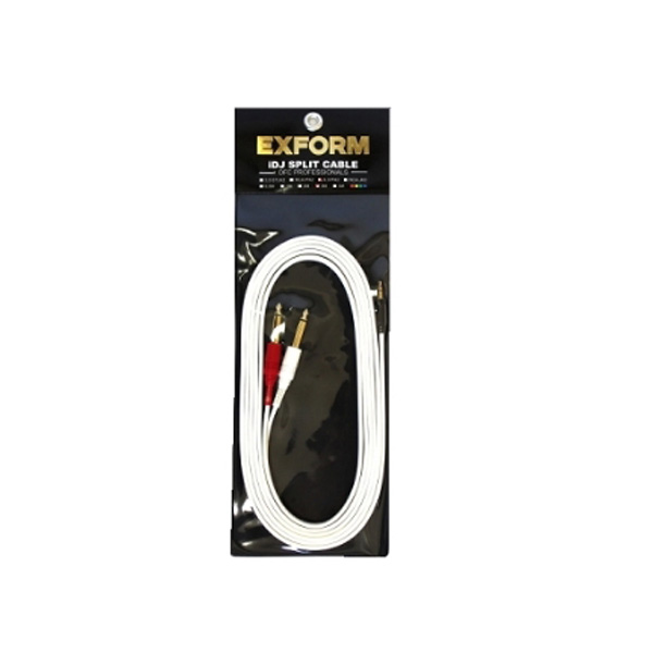Exform(エクスフォルム) / iDJ SPLIT CABLE (長さ:3m) 【3.5mmステレオミニプラグ - 6.3mm標準プラグ×2】 分岐・変換ケーブル