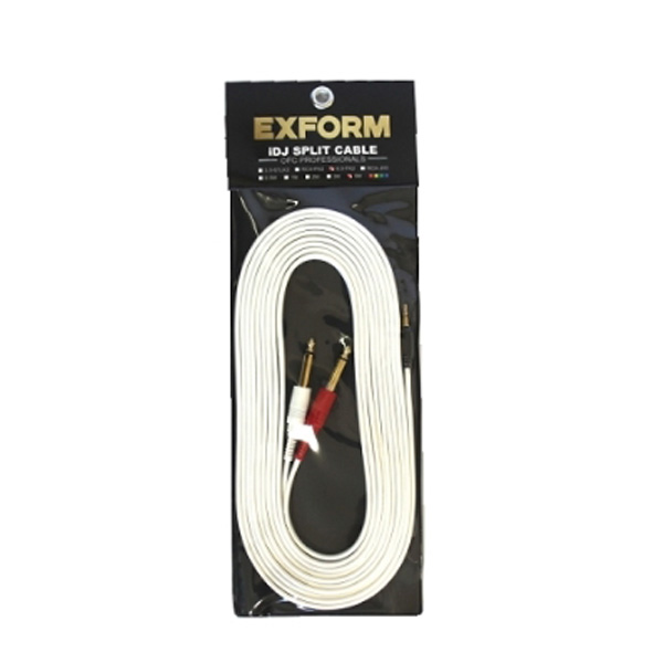 Exform(エクスフォルム) / iDJ SPLIT CABLE (長さ:5m) 【3.5mmステレオミニプラグ - 6.3mm標準プラグ×2】 分岐・変換ケーブル
