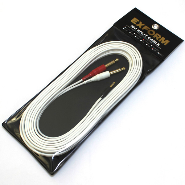 Exform(エクスフォルム) / iDJ SPLIT CABLE (長さ:7m) 【3.5mmステレオミニプラグ - 6.3mm標準プラグ×2】 分岐・変換ケーブル