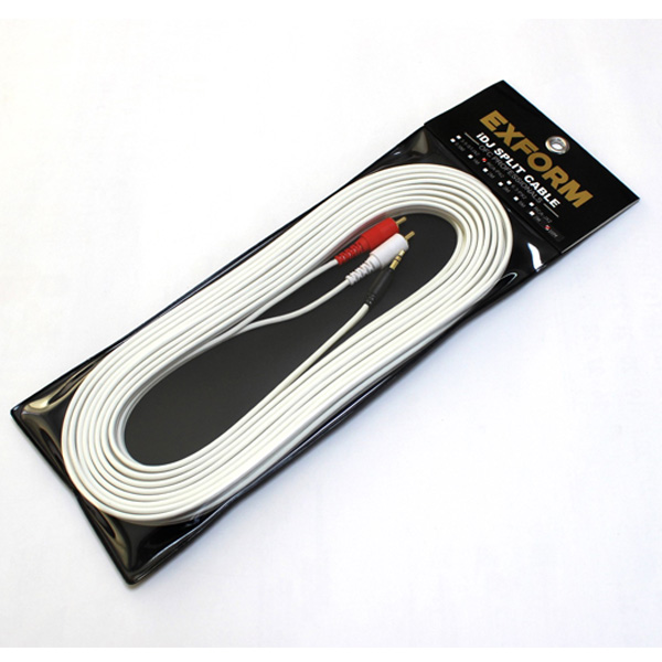Exform(エクスフォルム) / iDJ SPLIT CABLE (長さ:10m) 【3.5mmステレオミニプラグ - RCAピンプラグ×2】 分岐・変換ケーブル