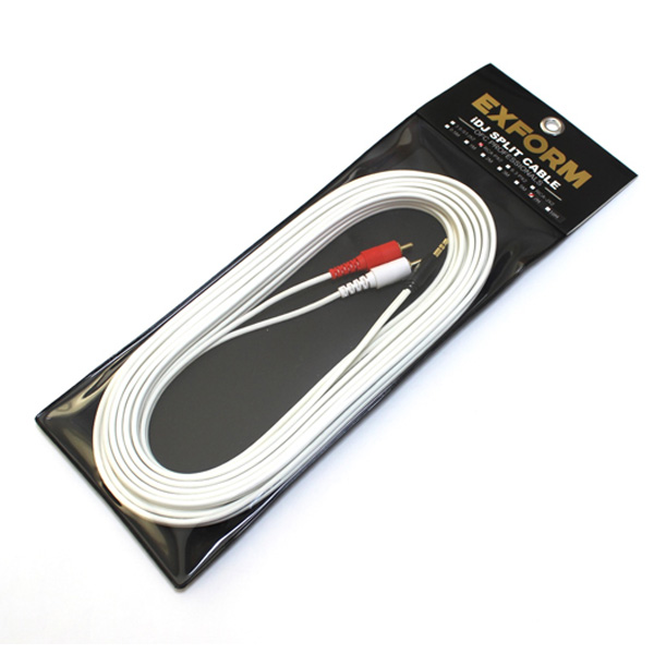 Exform(エクスフォルム) / iDJ SPLIT CABLE (長さ:7m) 【3.5mmステレオミニプラグ - RCAピンプラグ×2】 分岐・変換ケーブル