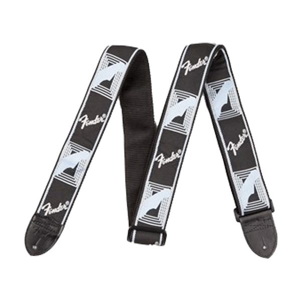 FENDER(フェンダー) / 2” MONOGRAMMED STRAPS Black/Light Grey/Blue モノグラム ストラップ 【FENDERの定番】