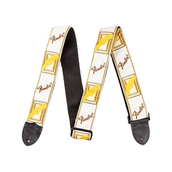 FENDER(フェンダー) / 2” MONOGRAMMED STRAPS White/Brown/Yellow モノグラム ストラップ 【FENDERの定番】